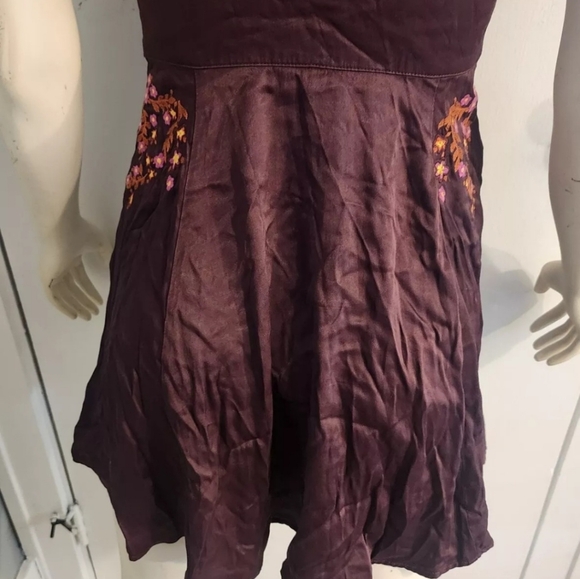 Womens Free People Stardust Plum Satin Dress Size 4 - Picture 7 of 9